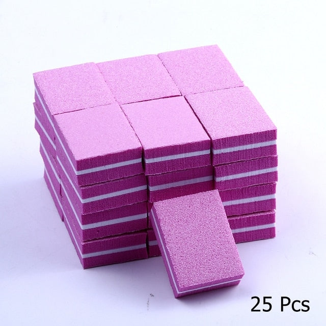 10/25/50pcs lot Double-sided Mini Nail File Blocks